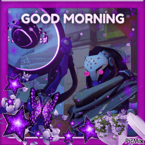 a picture of a robot with the words good morning