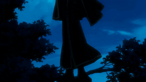 a man in a black cape holds a gun in front of a full moon