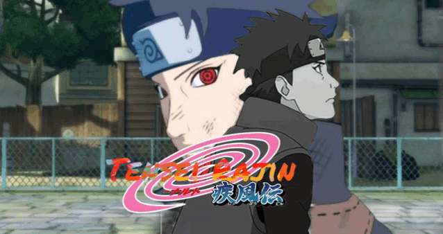 two anime characters are standing next to each other and the word naruto is on the bottom right