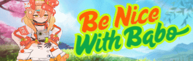 a girl with a camera stands in a field with the words be nice with babo on the bottom