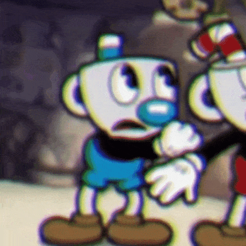 a cartoon character with a blue nose and a blue hat