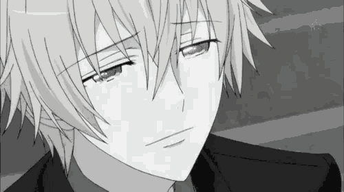 a black and white drawing of a boy with blue eyes and yellow eyes