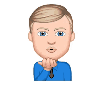 a man in a blue shirt and black tie is covering his mouth with his hand