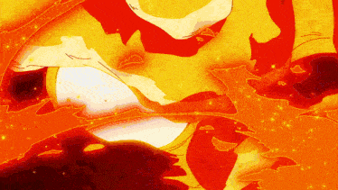 a cartoon drawing of a person 's face is surrounded by flames