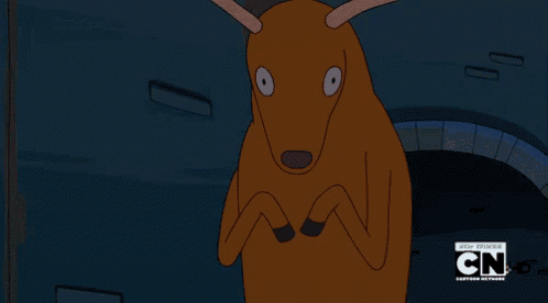 a cartoon of a deer with cn on the bottom
