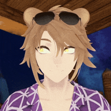 a close up of a cartoon character wearing sunglasses