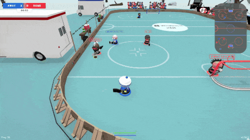 a computer screen shows a hockey game with a score of 3 to 2