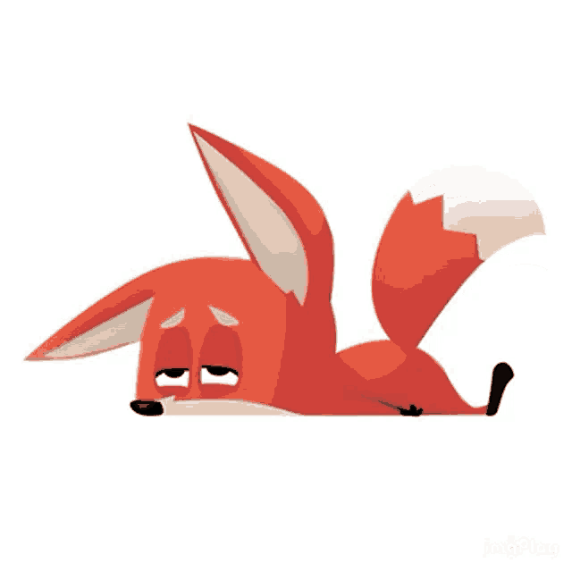 a red fox is laying on its back with its eyes closed