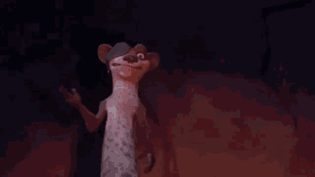 a cartoon dog with a bandage on his eye is smiling and says pero sobrevivi !!!