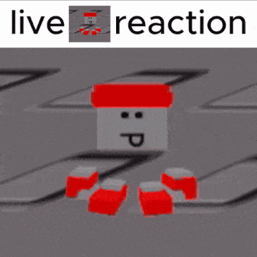a picture of a cartoon character with the words live reaction on the bottom