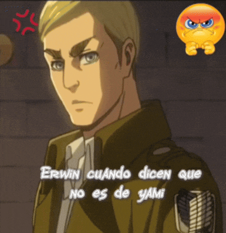 erwin cuando dicen que no es de yami is shown in a cartoon