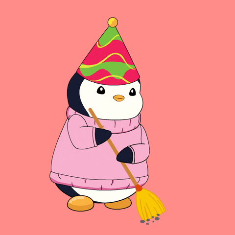 Party Clean GIF - Party Clean Penguin GIFs