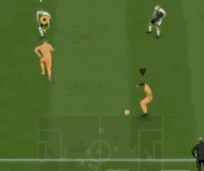 a soccer game with the words computer says no on top