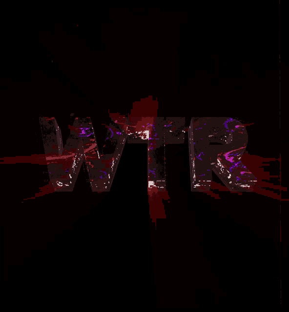 the word wtr is displayed in red and purple lights