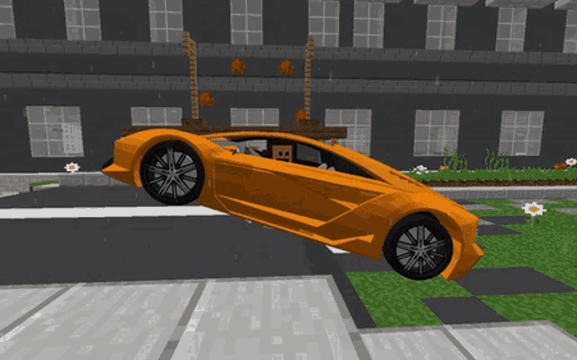 a car is sitting on the side of the road in a video game