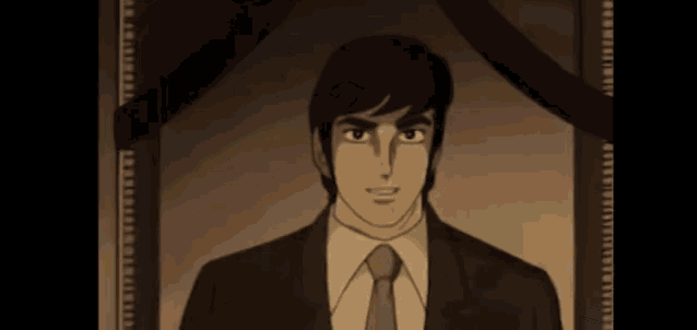 a man in a suit and tie is standing next to a tiger .