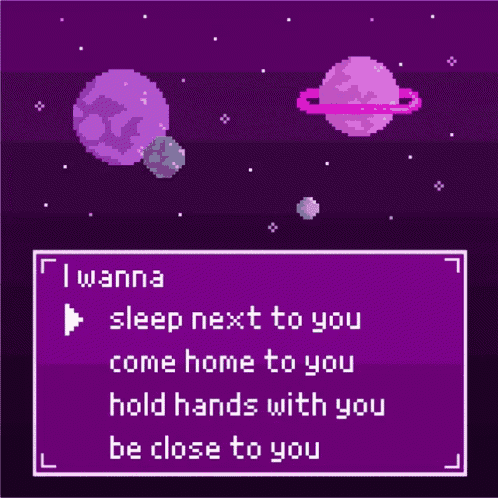 a pixel art of a song that says " i wanna sleep next to you "