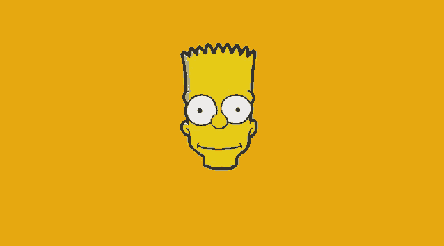 bart simpson 's face on a yellow background