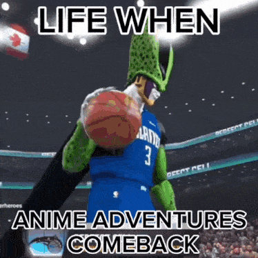 cell from dragon ball z is holding a basketball in his hand