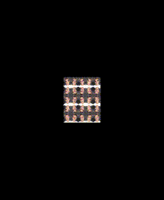 a kaleidoscope of people 's faces on a black and white background