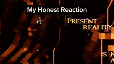 a graphic that says my honest reaction present reality