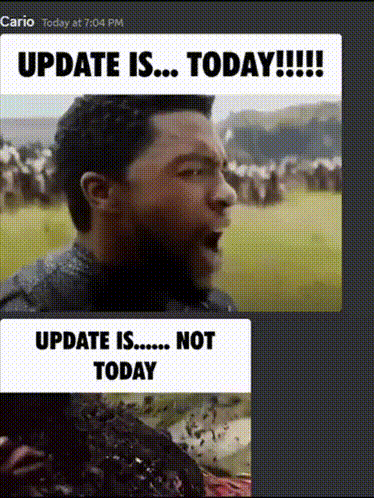 a picture of a man with a caption that says " update is today "