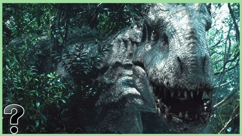 a picture of a dinosaur with a question mark on the bottom