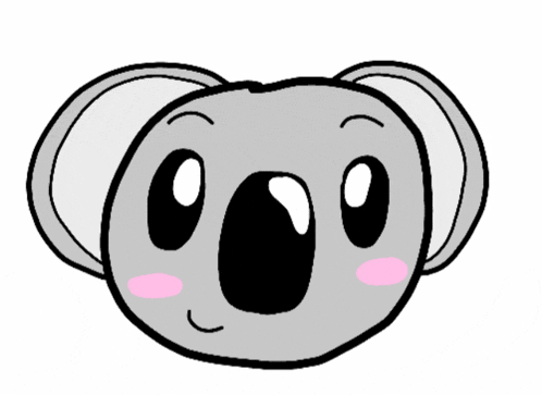 a cartoon drawing of a koala bear with hearts around it
