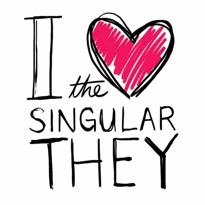 a pink heart with the words i love the singular they