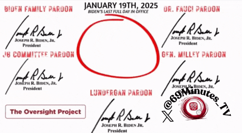 a sign that says january 19th 2025 biden 's last full day in office on it