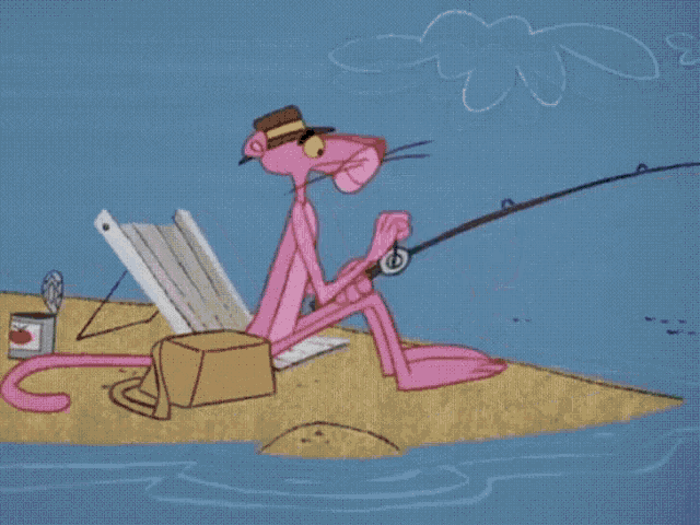 Fishing Pink Panther GIF - Fishing Pink Panther GIFs