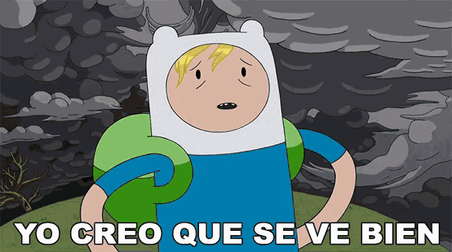 a cartoon character with the words yo creo que se ve bien on the bottom