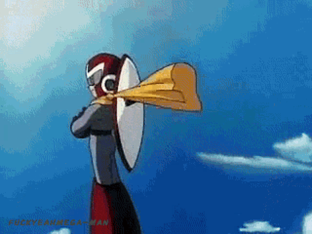 a cartoon character is holding a shield and a cape and says luckydanmegaman