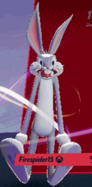 bugs bunny in a video game with the name firespider15 on the bottom