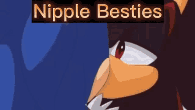a cartoon with the words nipple besties written on it