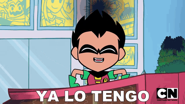 a cartoon of robin with the words ya lo tengo below him