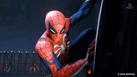 a close up of a spider-man in a video game on a playstation .