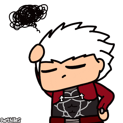 a cartoon drawing of a man with a swirl on his head and darthilles written on the bottom