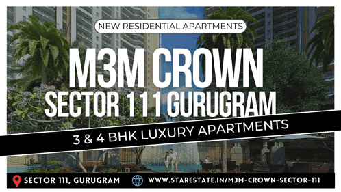 an advertisement for m3m crown sector 111 gurugram