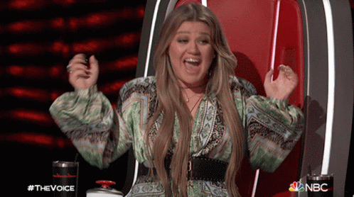 Excited Kelly Clarkson GIF - Excited Kelly Clarkson The Voice GIFs