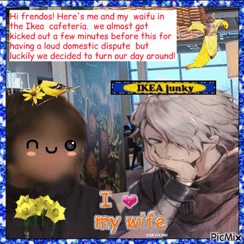 a picture of a man and a woman with the words i love my wife