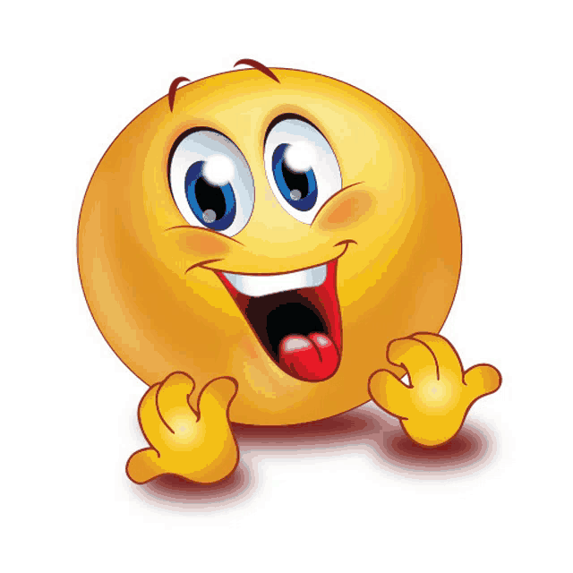 a cartoon smiley face with its tongue out