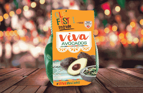 a bag of viva avocados sits on a table