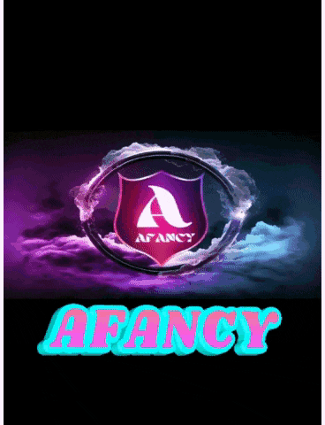 a fancy logo on a purple background with the word fancy below it