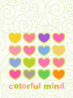 a poster with colorful hearts and the words colorful mind on the bottom
