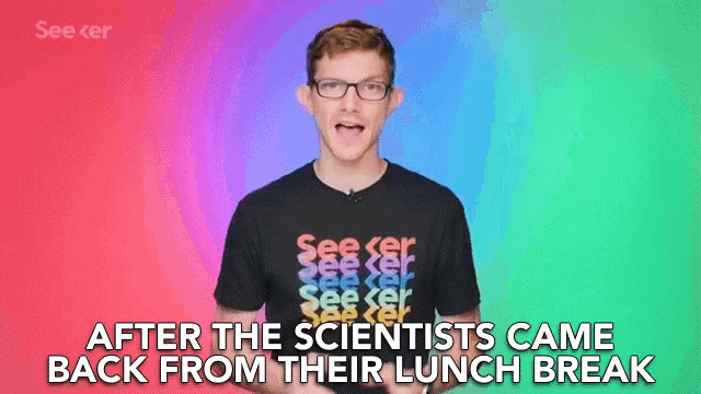 a man wearing glasses and a t-shirt that says ' see cer ' on it