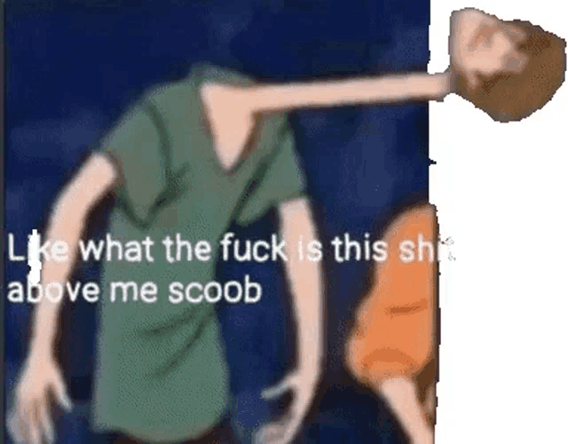 a cartoon character with a very long neck and a very long arm .