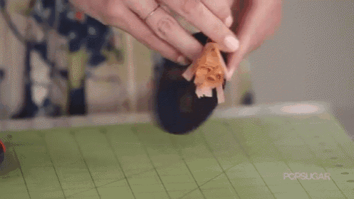 a person is holding a piece of paper in their hands .