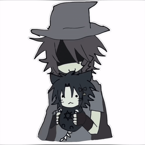 a drawing of a witch holding a cat with a star on it