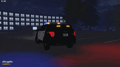 a video game screen shows a police car with the license plate w646